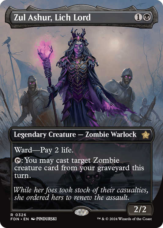 Zul Ashur, Lich Lord (Borderless) (FDN-326) - Foundations Foil