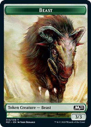 Beast // Cat (020) Double-sided Token (M21-010) - Core Set 2021 Foil
