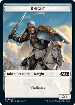 Knight // Soldier Double-sided Token (M21-004) - Core Set 2021 Foil