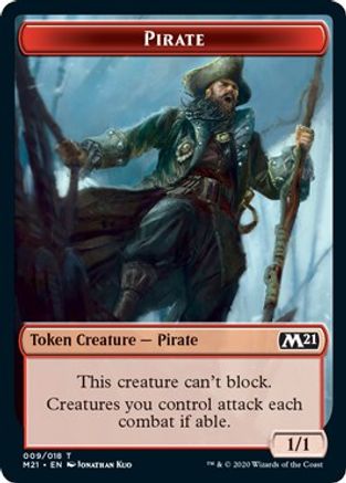 Pirate // Weird Double-sided Token (M21-009) - Core Set 2021 Foil