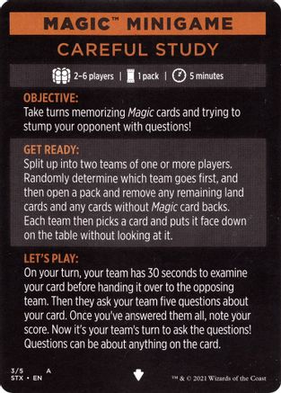 Magic Minigame: Careful Study (STX-004) - Strixhaven: School of Mages