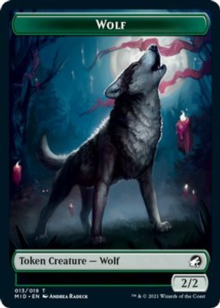Wolf // Beast Double-Sided Token (MID-13 // 8) - Innistrad: Midnight Hunt Foil