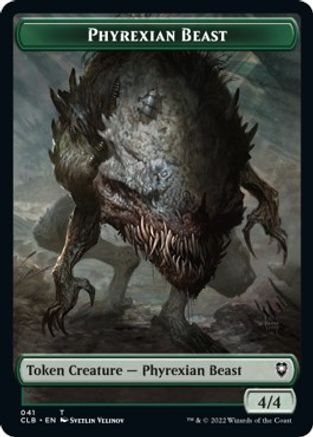 Phyrexian Beast // Wurm Double-sided Token (CLB-) - Commander Legends: Battle for Baldur's Gate