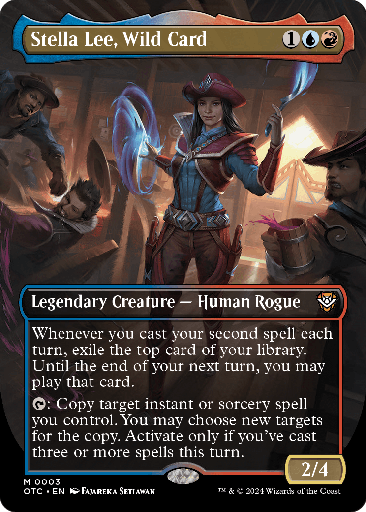 Stella Lee, Wild Card (Borderless) (OTC-003) - Outlaws of Thunder Junction Commander Foil