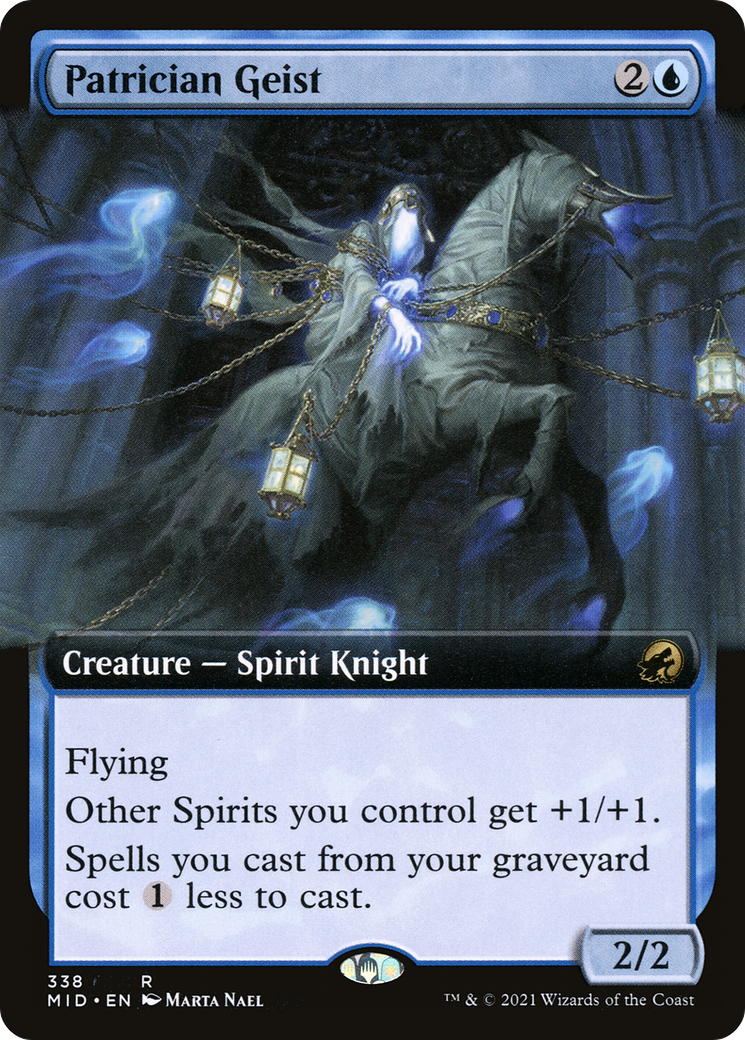 Patrician Geist (Extended Art) (MID-338) - Innistrad: Midnight Hunt: (Extended Art) Foil