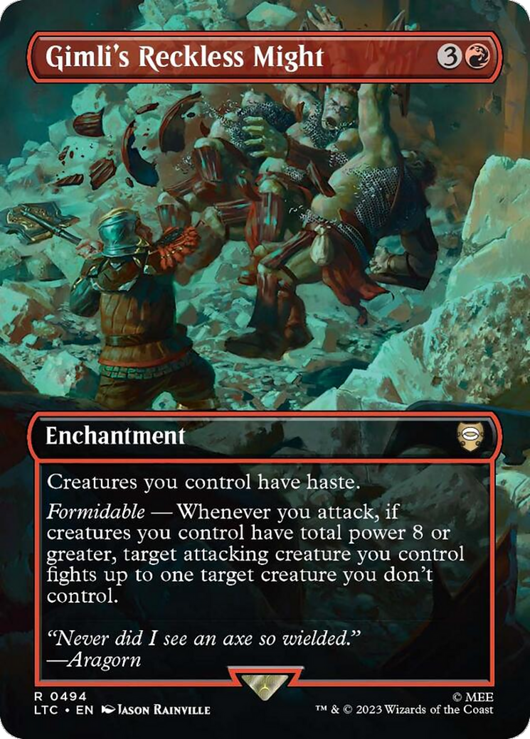 Gimli's Reckless Might (Borderless) (LTC-494) - Tales of Middle-earth Commander