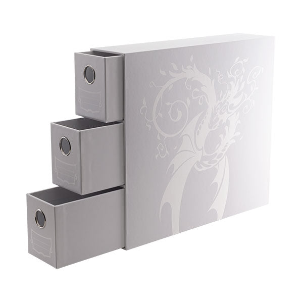 Dragon Shield Card Storage: Fortress- Vertical- 3-Card Drawers XL- White (570+ per drawer)