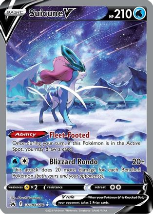 Suicune V GG38  - Holofoil SWSH Crown Zenith Galarian Gallery - Ultra Rare