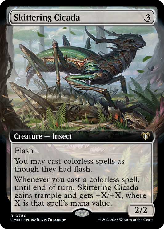 Skittering Cicada (Extended Art) (CMM-750) - Commander Masters: (Extended Art)