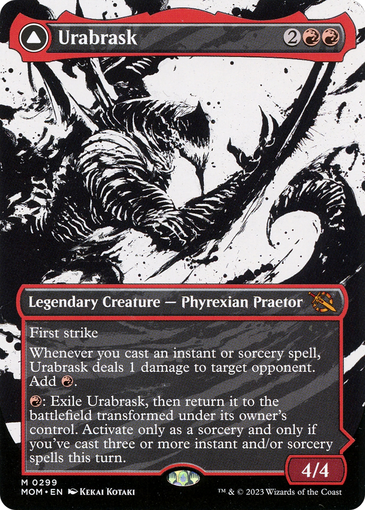 Urabrask (Showcase) (MOM-299) - March of the Machine: (Showcase) (Borderless) Foil