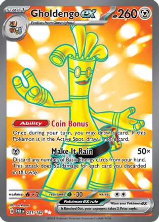 Gholdengo ex 231/182  - Holofoil SV04 Paradox Rift - Ultra Rare