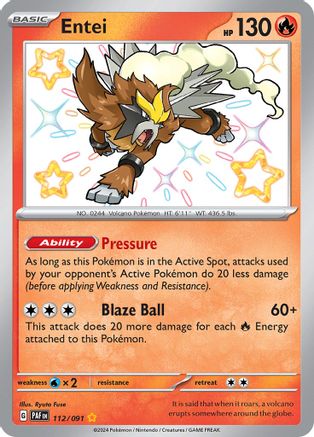 Entei 112  - Holofoil SV Paldean Fates - Shiny Rare