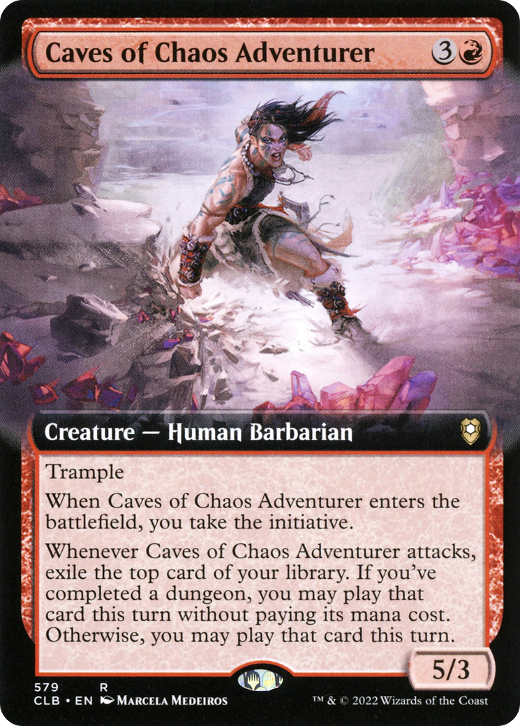 Caves of Chaos Adventurer (Extended Art) (CLB-579) - Commander Legends: Battle for Baldur's Gate: (Extended Art) Foil