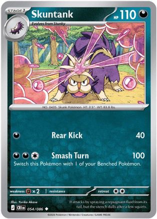 Skuntank 054/086  - Reverse Holofoil ME04 Chaos Rising - Uncommon