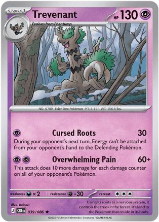 Trevenant 039/086  - Holofoil ME04 Chaos Rising - Rare