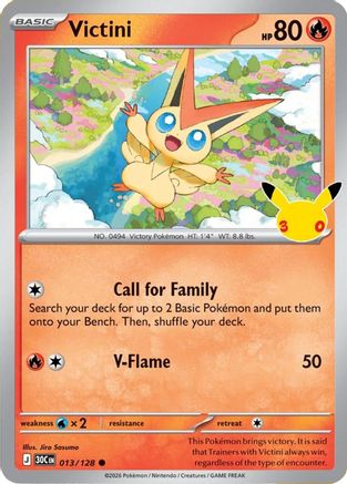 Victini 013/128/128  - Holofoil ME 30th Celebration - Common