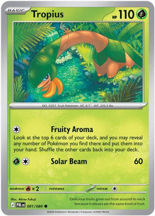 Tropius 001/084  - Reverse Holofoil ME05 Pitch Black - Common