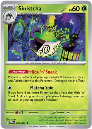 Sinistcha 006/084  - Reverse Holofoil ME05 Pitch Black - Uncommon