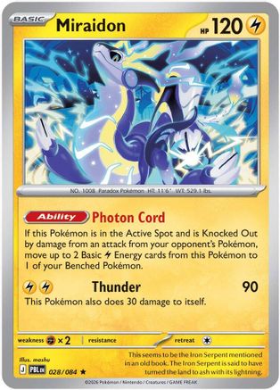 Miraidon 028/084  - Reverse Holofoil ME05 Pitch Black - Rare