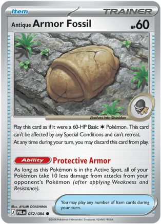 Antique Armor Fossil 072/084  - Reverse Holofoil ME05 Pitch Black - Common