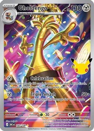 Gholdengo 142/128/128  - Holofoil ME 30th Celebration - Illustration Rare