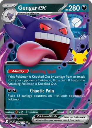 Gengar ex 090/128/128  - Holofoil ME 30th Celebration - Double Rare