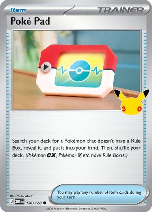 Poke Pad 126/128/128  - Holofoil ME 30th Celebration - Common