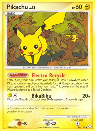 Pikachu 094  - Reverse Holofoil Mysterious Treasures - Common