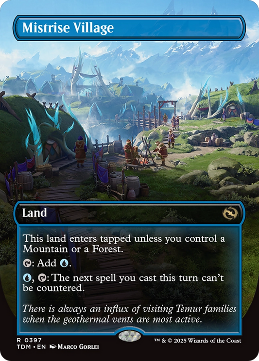 Mistrise Village (Borderless) (TDM-397) - Tarkir: Dragonstorm Foil