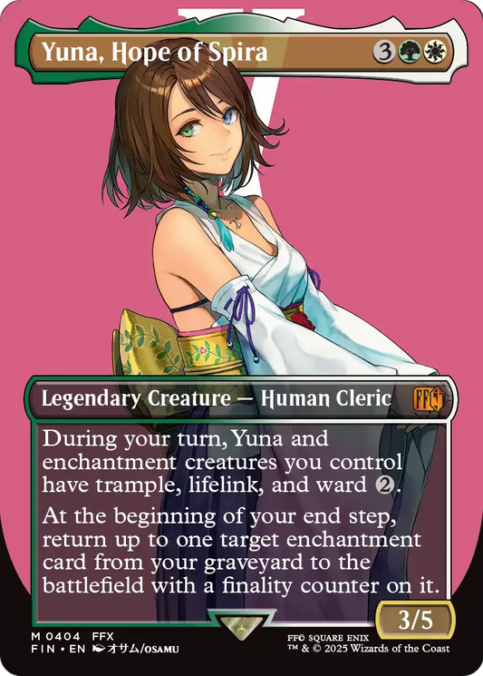 Yuna, Hope of Spira (Borderless) (FIN-404) - FINAL FANTASY Foil