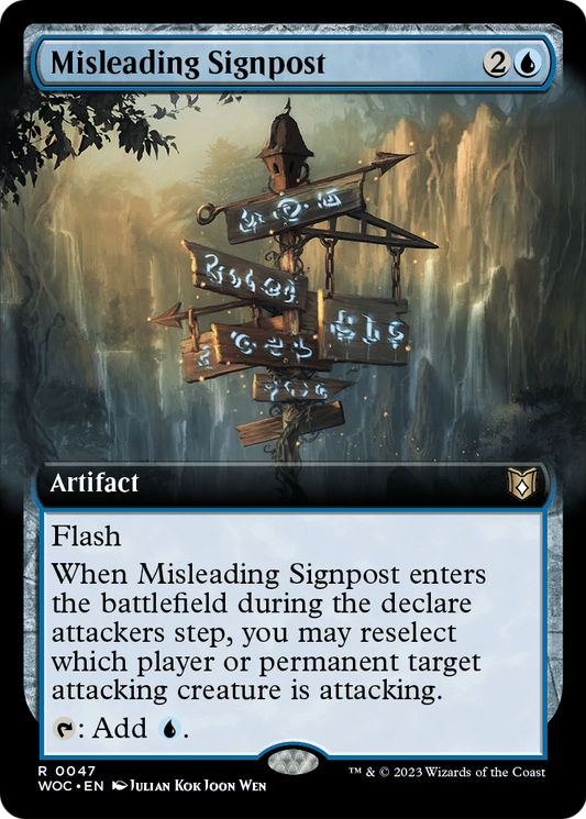 Misleading Signpost (Extended Art) (WOC-047) - Wilds of Eldraine Commander: (Extended Art)