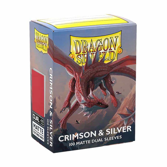 DRAGON SHIELD SLEEVES: MATTE DUAL: CRIMSON AND SILVER (100CT)