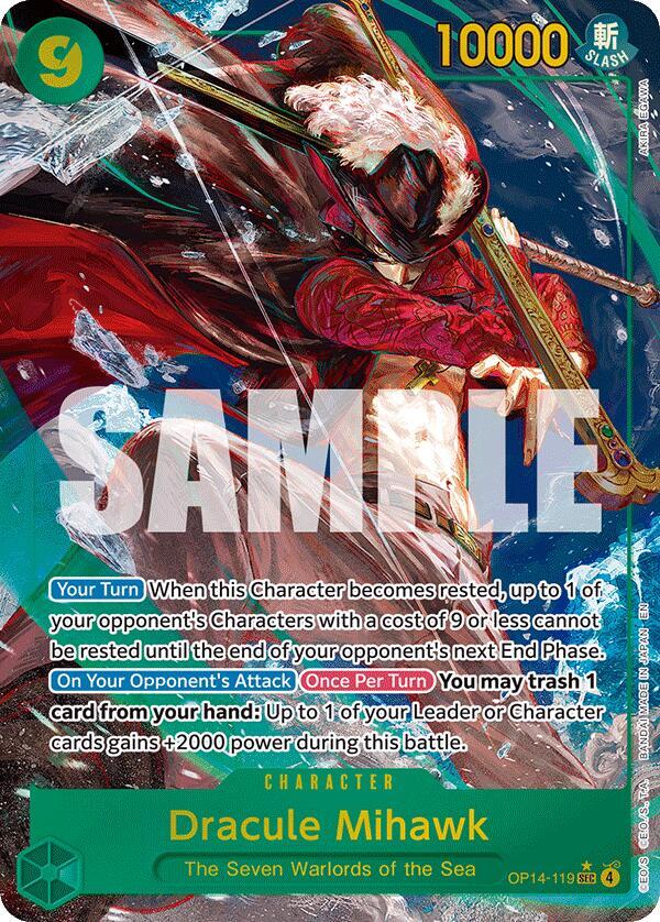 Dracule Mihawk - OP14-119 (Alternate Art) - The Azure Sea's Seven (OP14)