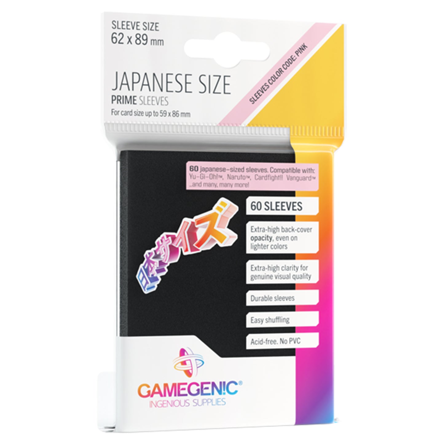 Gamegenic - PRIME Japanese Sized Sleeves Black