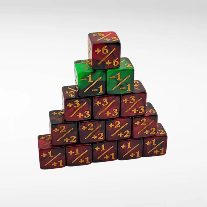MTG Plus 1 Counter +1/+1 Dice - 15 Pack 12mm
