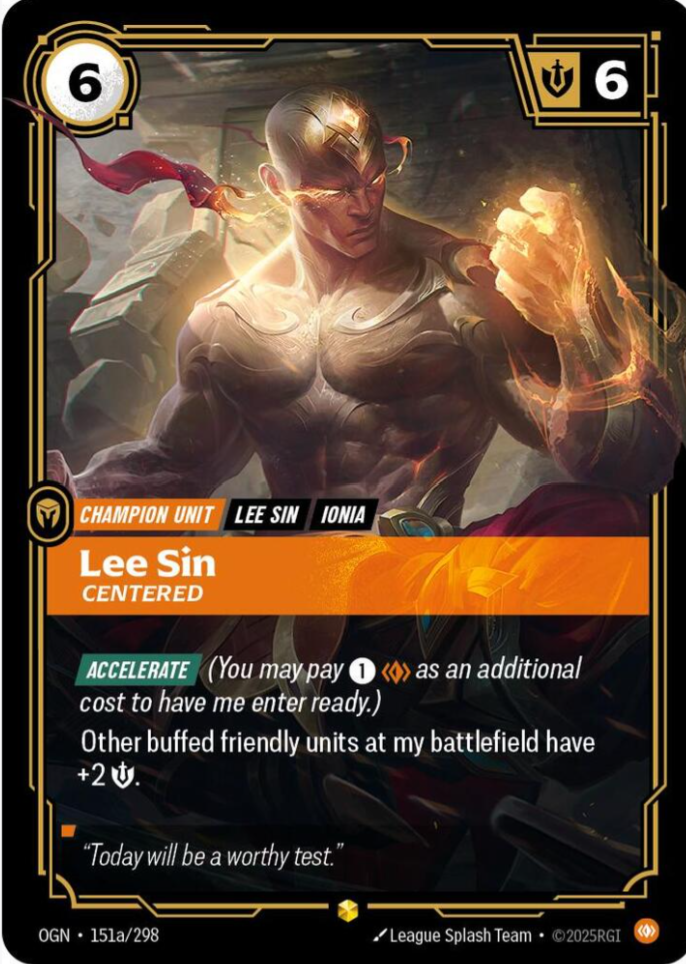 Lee Sin - Centered (Alternate Art) - Origins (OGN)