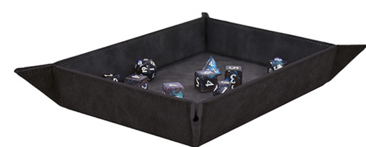Dice Tray: Foldable Suede Jet