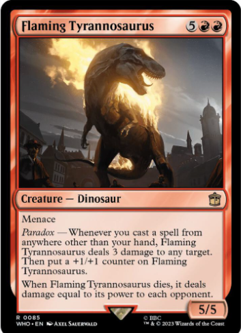 Flaming Tyrannosaurus - Universes Beyond: Doctor Who (WHO)