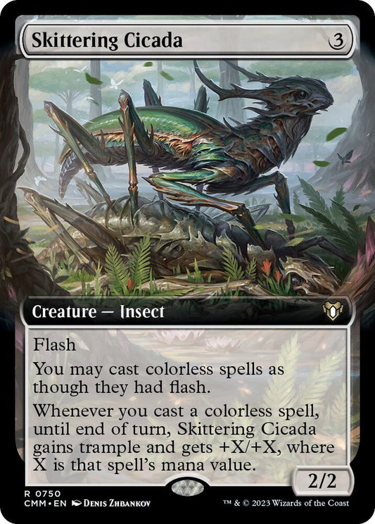 Skittering Cicada (Extended Art) - Commander Masters (CMM)