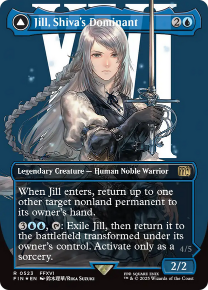 Jill, Shiva's Dominant (Borderless) (Surge Foil) (FIN-523) - FINAL FANTASY: (enchantment) Foil
