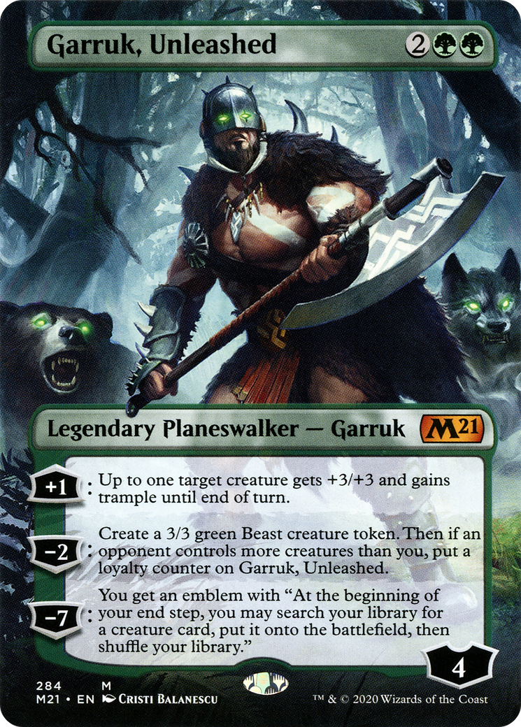 Garruk, Unleashed (Borderless) (M21-284) - Core Set 2021