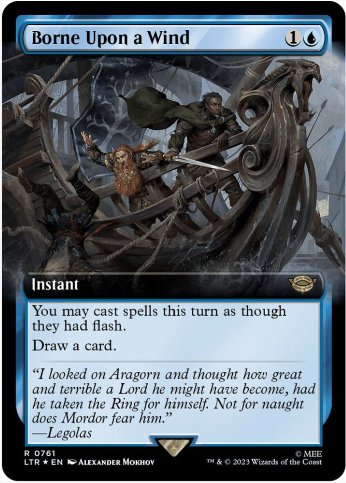 Borne Upon a Wind (Extended Art) (Surge Foil) - Universes Beyond: The Lord of the Rings: Tales of Middle-earth (LTR)