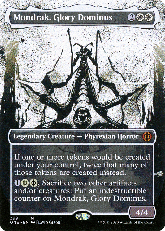 Mondrak, Glory Dominus (Showcase) (ONE-299) - Phyrexia: All Will Be One: (Showcase) (Borderless) Foil