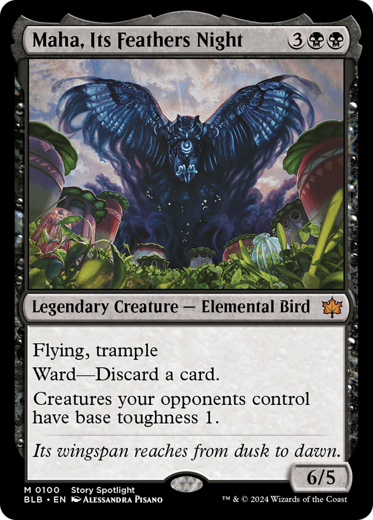 Maha, Its Feather Night (BLB-100) - Bloomburrow Foil