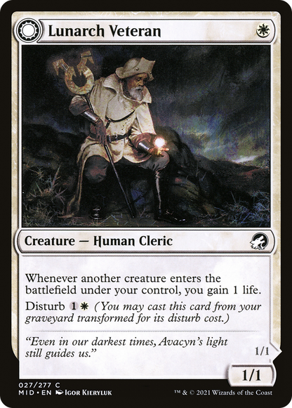Lunarch Veteran (MID-027) - Innistrad: Midnight Hunt: (Double Faced Transform) Foil