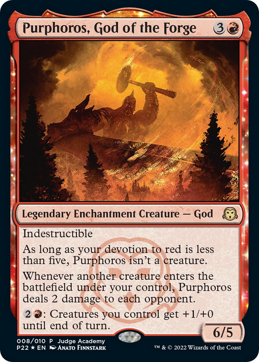 Purphoros, God of the Forge (JDG-008) - Judge Gift Cards 2022: (enchantment) Foil