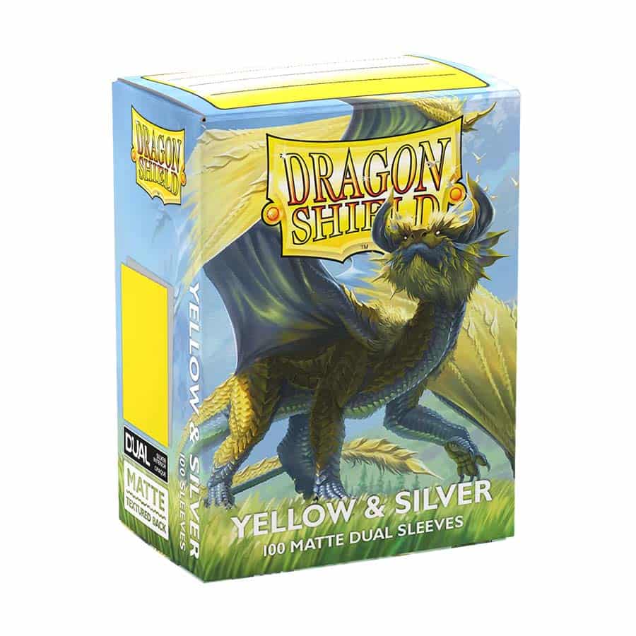 DRAGON SHIELD SLEEVES: MATTE DUAL: YELLOW AND SILVER (100CT)