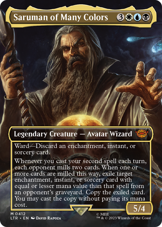 Saruman of Many Colors (Borderless) (LTR-412) - The Lord of the Rings: Tales of Middle-earth Foil