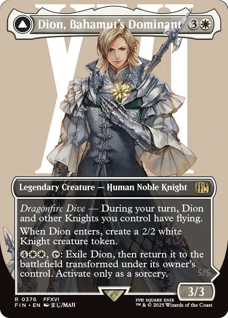 Dion, Bahamut's Dominant (Borderless) (FIN-376) - FINAL FANTASY: (enchantment) Foil