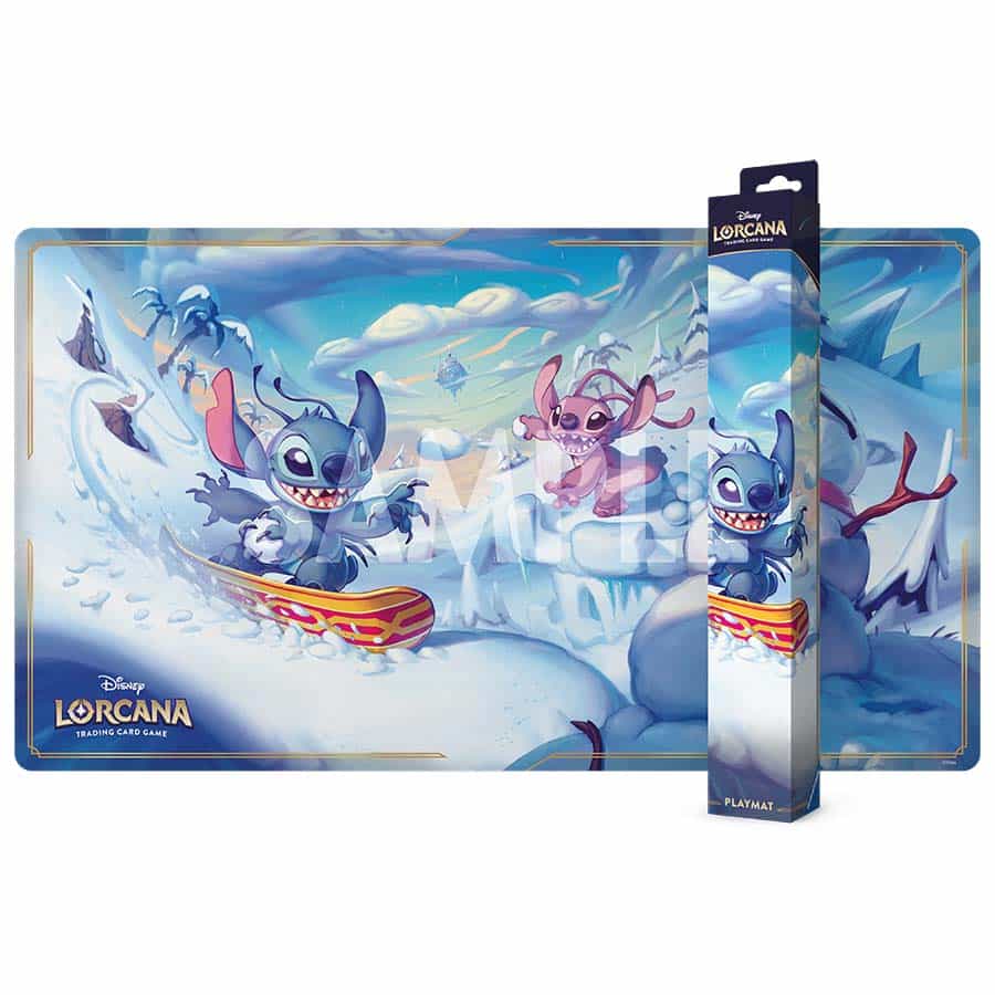Playmat: Disney  Lorcana- Set 14- Hyperia City- Snowboarding Stitch